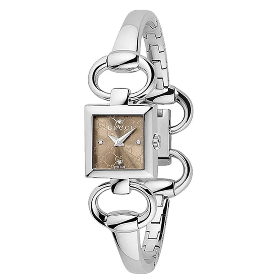 Đồng Hồ Nữ Gucci Tornabuoni Brown Diamond YA120509 Màu Bạc Nâu D-DY