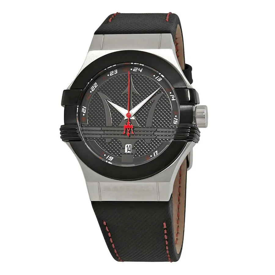 Đồng Hồ Nam Maserati Potenza Black Dial Leather Strap R8851108001 Màu Đen