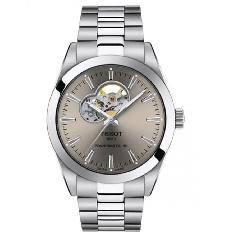 Đồng Hồ Nam Tissot Gentleman Powermatic 80 Open Heart T127.407.11.081.00 Màu Bạc Xám