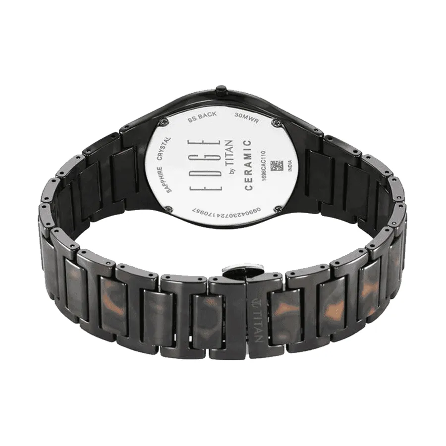 Đồng Hồ Nam Titan Edge Ceramic Slim Midnight Gold Strap Watch