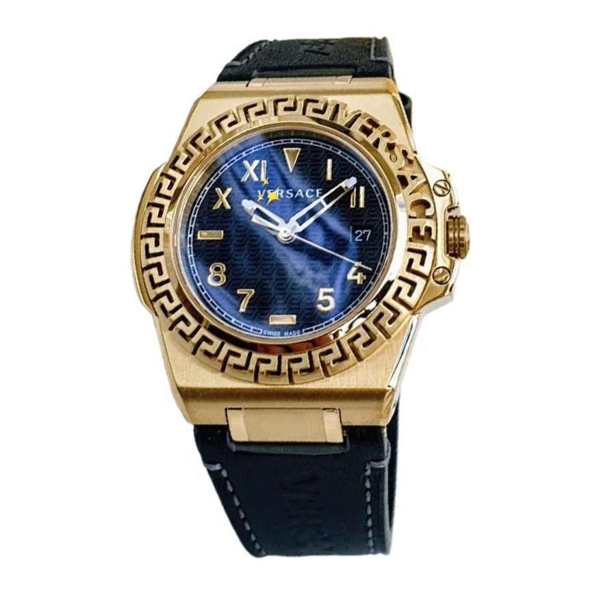 Đồng Hồ Nam Versace Quartz Greca Reaction Watch 44mm VE3I00222 Màu Xanh Vàng