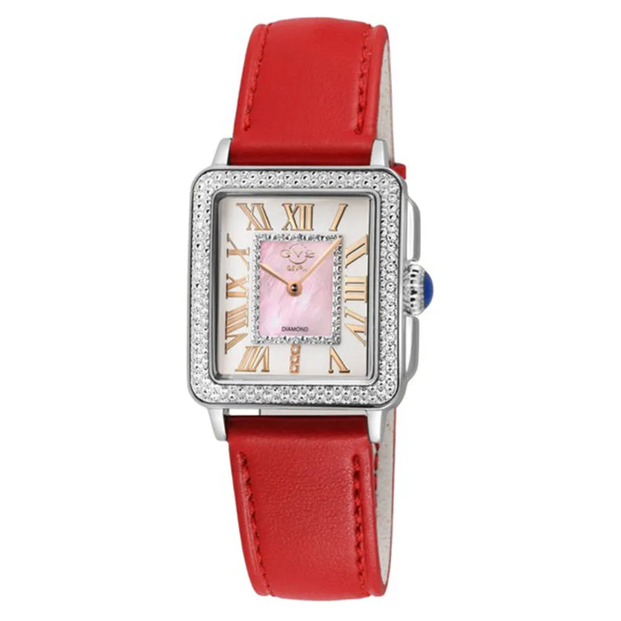 Đồng Hồ Nữ GV2 By Gevril Padova Diamond Vegan Strap 12302-V8 Màu Đỏ
