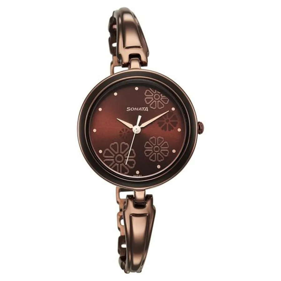 Đồng Hồ Nữ Sonata Utsav Brown Dial Watch 8166QM01 Màu Nâu