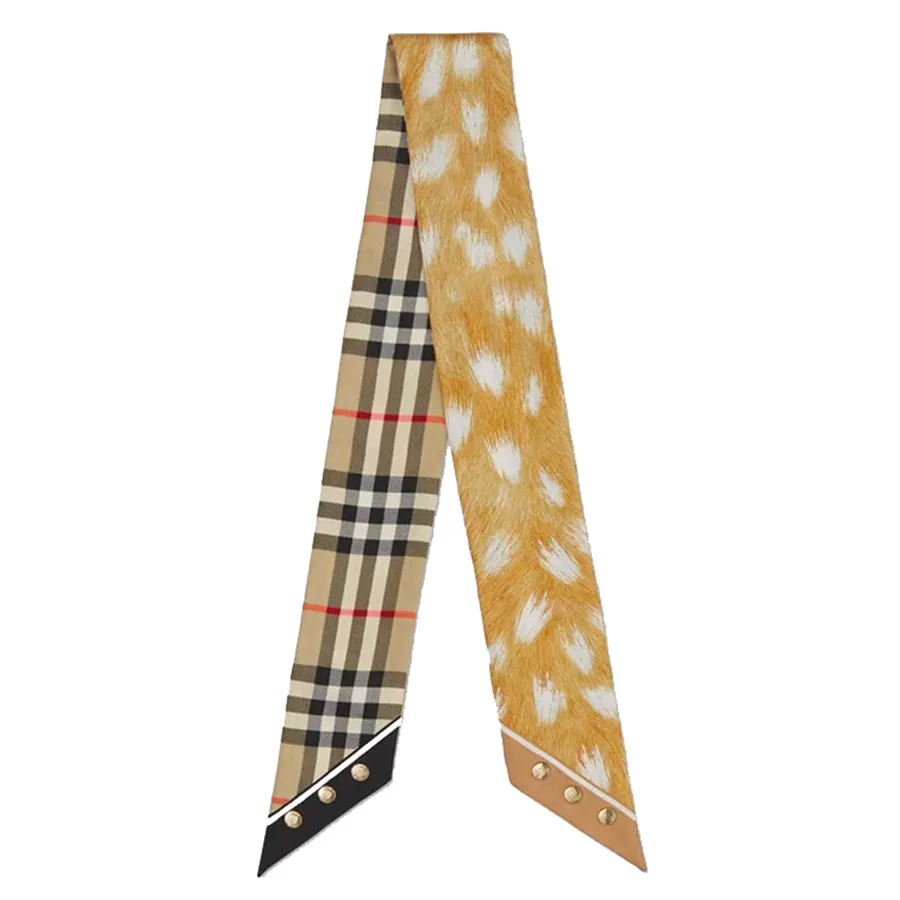 Khăn Nữ Burberry Silk Square 80495731 Màu Nâu Vàng D-HH