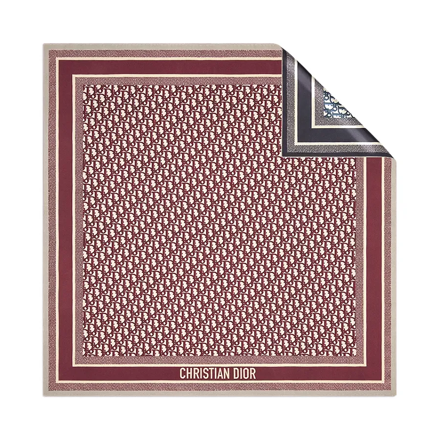 Khăn Nữ Dior Oblique Diortwin 90 Square Scarf 15DOB090I600 C341 Màu Đỏ Phối Xanh N-QL