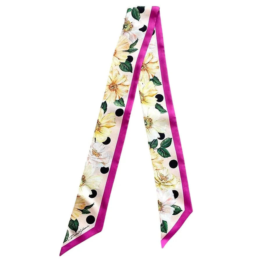 Khăn Nữ Dolce & Gabbana D&G Floral Print Silk Scarf FS215AGDV62HF2AHPZ Màu Hồng Tím D-HH