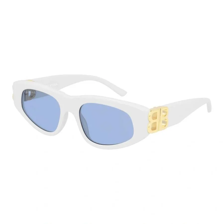 Kính Mát Nữ Balenciaga Everyday Sunglasses BB0095S 004 Màu Trắng Xanh T-AG