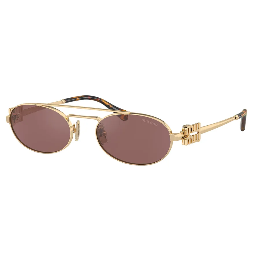 Kính Mát Nữ Miu Miu Sunglasses 0MU 54ZS ZVN70D Màu Nâu/Vàng Gold T-AG