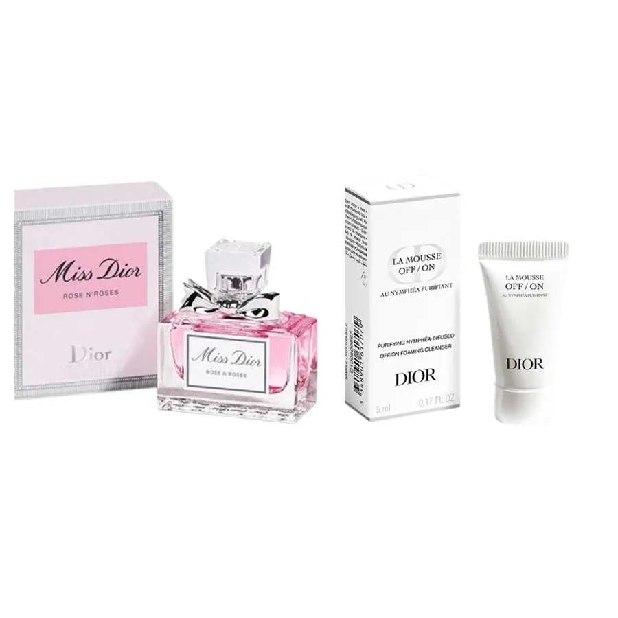 Set Nước Hoa Nữ Dior Miss Dior Rose N'roses EDT 5ml + Sữa Rửa Mặt