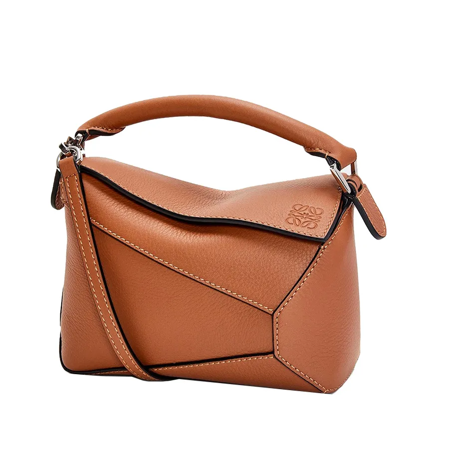 Túi Đeo Chéo Nữ Loewe Mini Puzzle Bag In Classic Calfskin Tan Màu Nâu N-QL