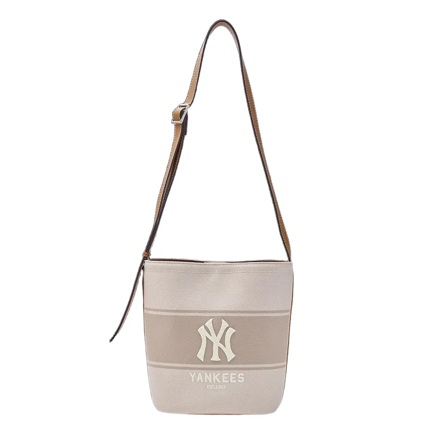 Túi Đeo Chéo Nữ MLB Varsity Lettering Canvas Bucket Bag New York Yankees 3ABMB015N-50CRS Màu Kem