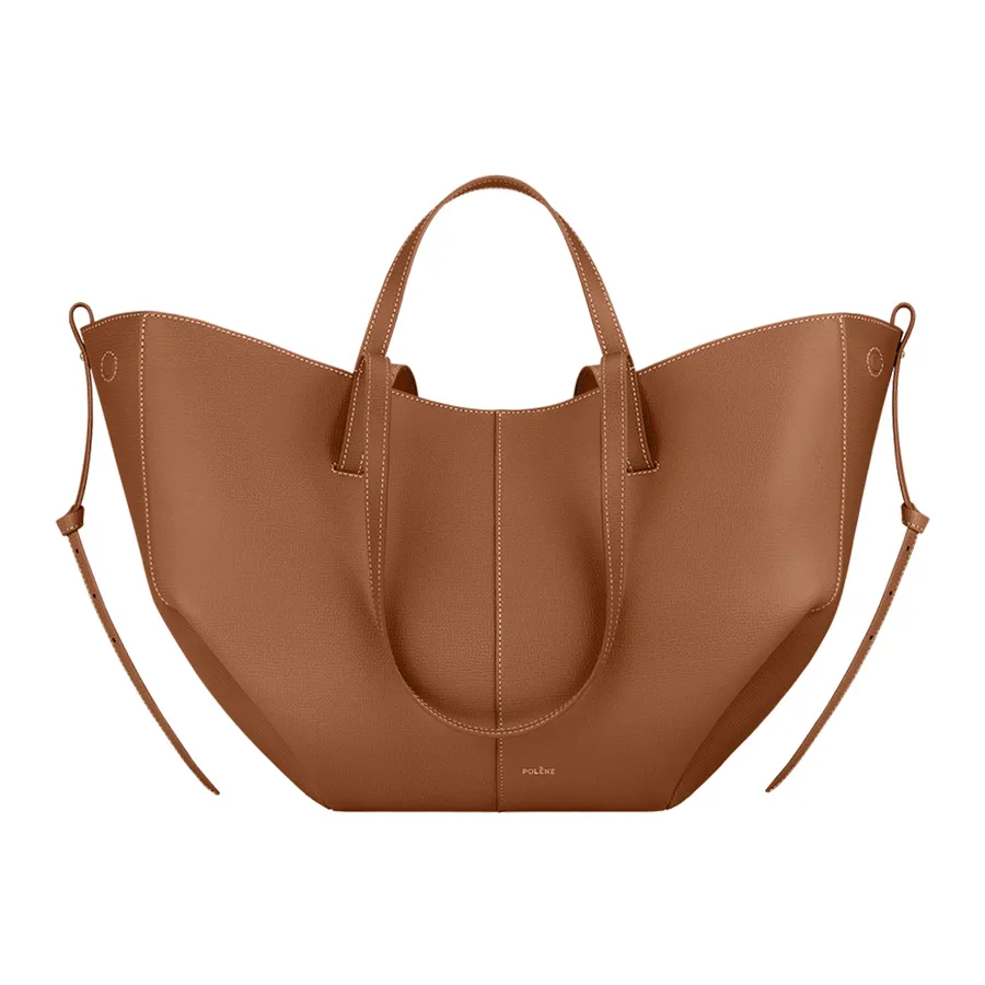 Túi Đeo Vai Nữ Polène Cyme Edition Textured Camel Shoulder Bag Màu Nâu N-QL