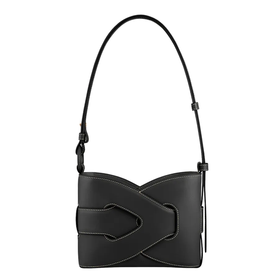 Túi Đeo Vai Nữ Polène Nodde Edition Smooth Black Màu Đen D-NA