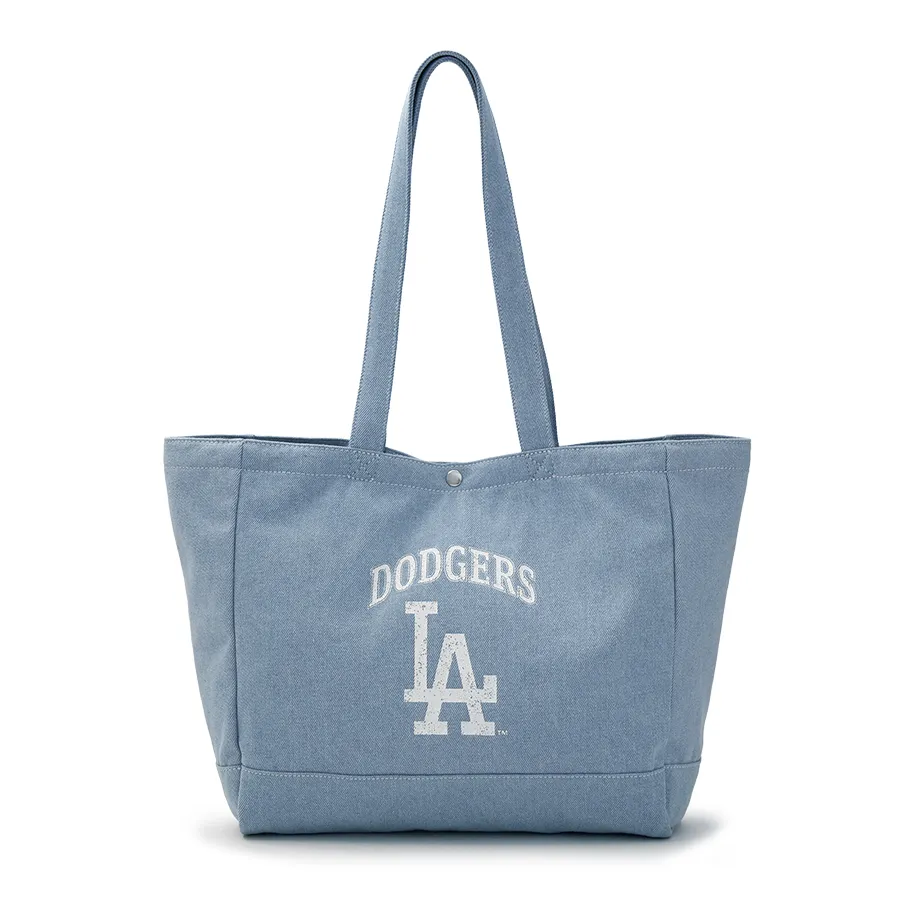 Túi Tote MLB Vintage Lettering Denim Shopper Bag LA Dodger 3AORV025N-07SBL Màu Xanh Blue