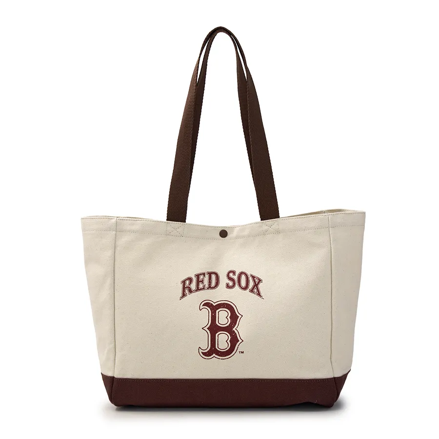 Túi Tote MLB Vintage Lettering Shopper Bag Boston Red Sox 3AORV015N-43CRS Màu Kem
