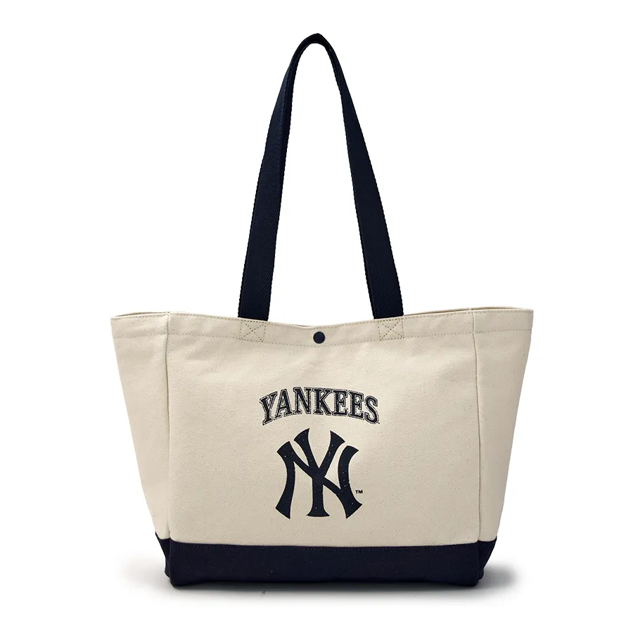 Túi Tote MLB Vintage Lettering Shopper Bag New York Yankees 3AORV015N-50CRS Màu Kem