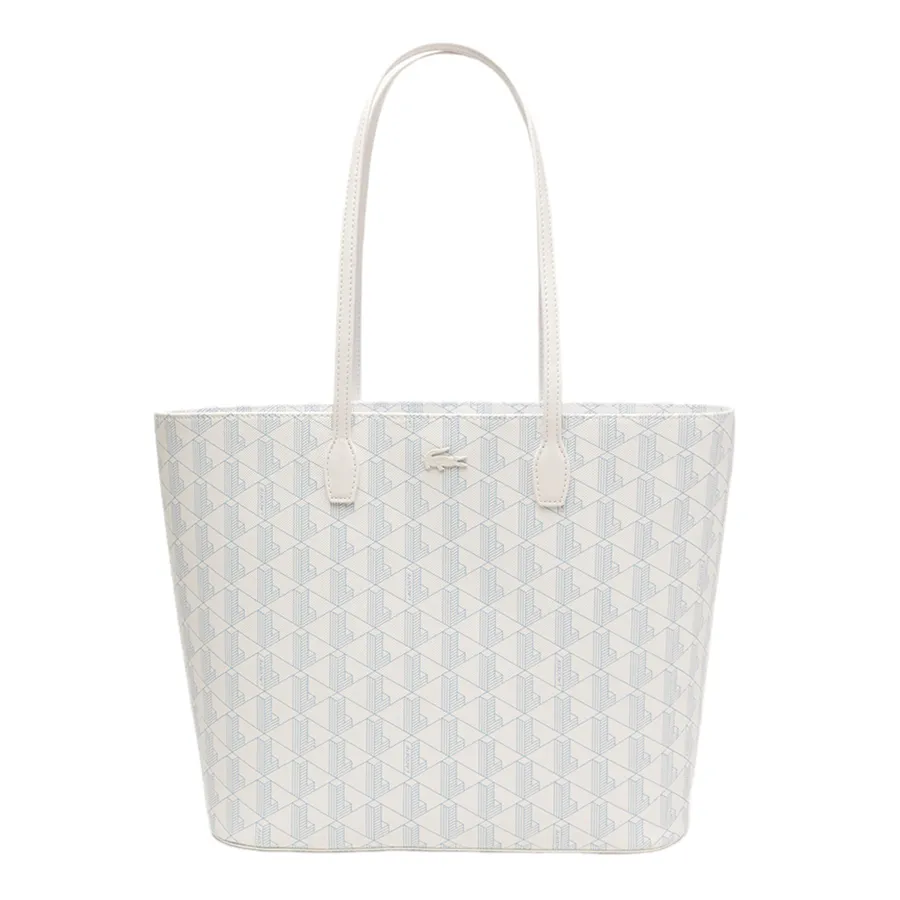 Túi Tote Nữ Lacoste Women's Monogram Print Tote NF4208DG L58 Màu Xanh N-TL
