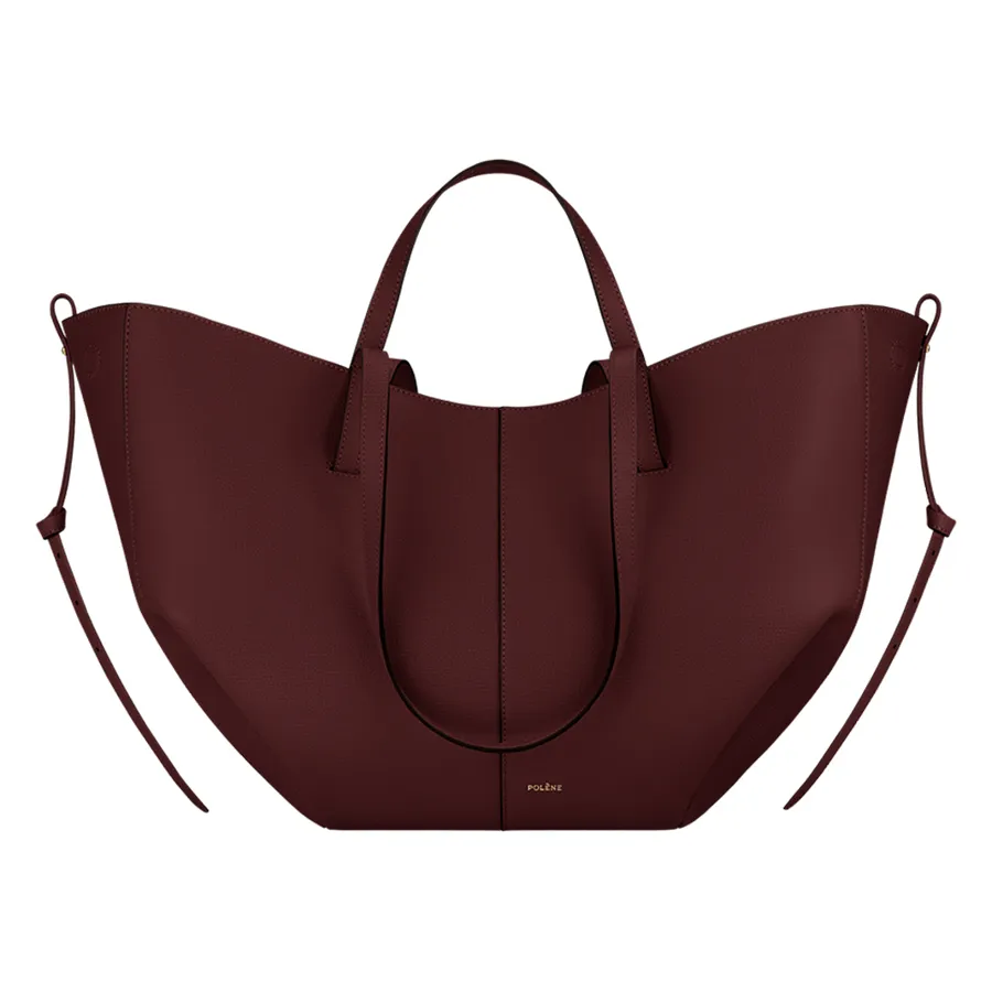 Túi Tote Nữ Polène Cyme Edition Textured Black Cherry Màu Đỏ Đậm