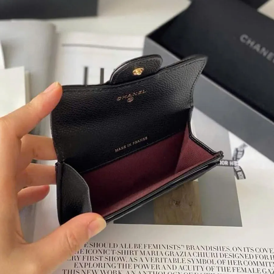 VÍ CHANEL MÀU BẠC VIỀN KIM LOẠI TONE ÁNH BẠC SANG TRỌNG