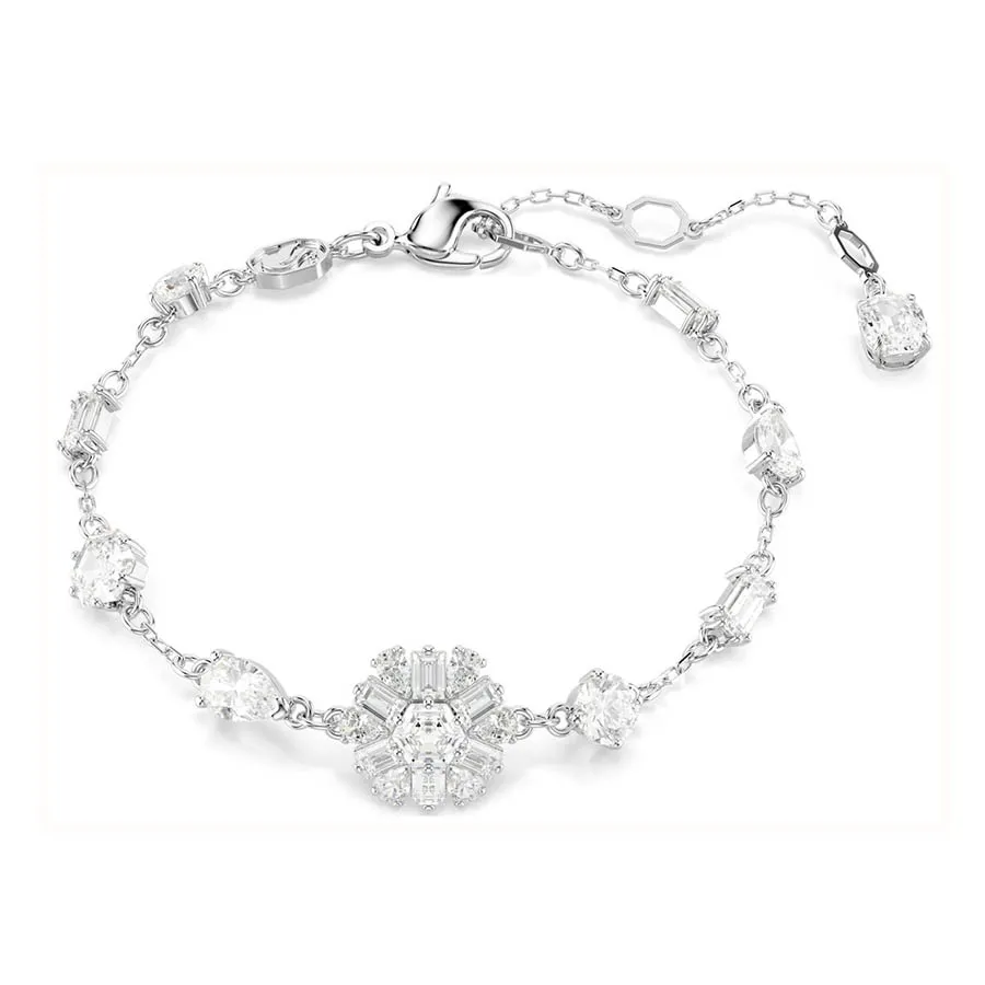 Vòng Đeo Tay Nữ Swarovski Idyllia Bracelet Snowflake White Crystals Rhodium Plated 5691485 Màu Bạc