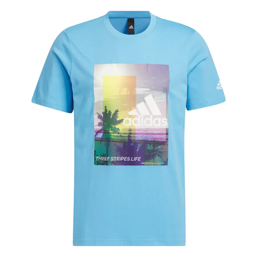 Áo Phông Nam Adidas Palm Tree Tee IT0904 Màu Xanh Nước Biển Size S