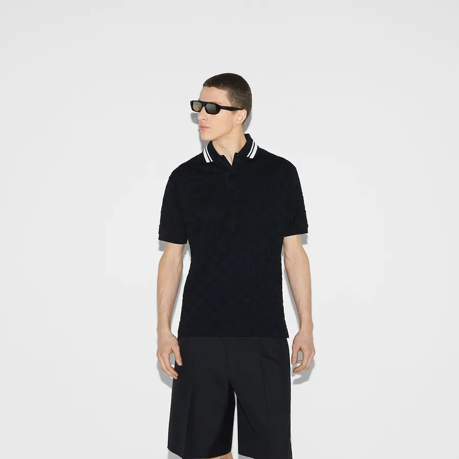 GUCCI メンズ 半袖Tシャツ 598956 XJGRT 1043 Áo Polo Nam Gucci GG Stretch 598956 XJGRT 1043 Màu Đen Size