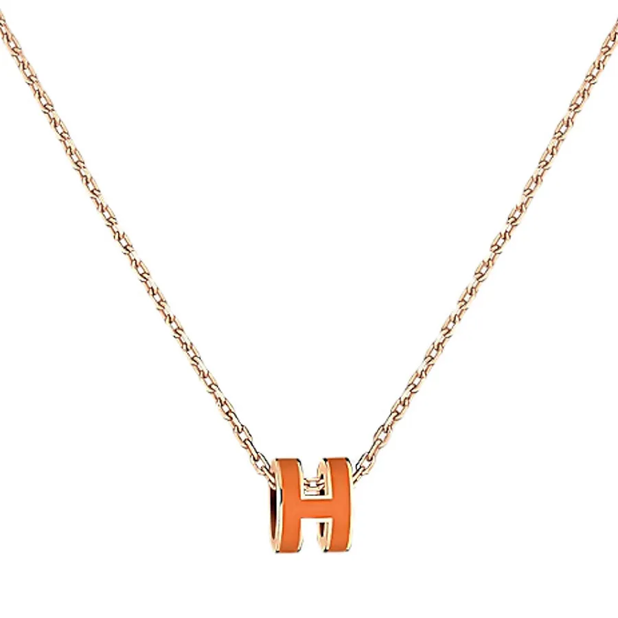 Dây Chuyền Jewery Luxury Mini Pop H Pendant Vàng 18k Màu Vàng Cam