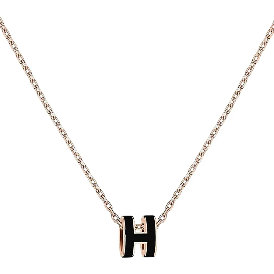 Dây Chuyền Jewery Luxury Mini Pop H Pendant Vàng 18k Màu Vàng Đen