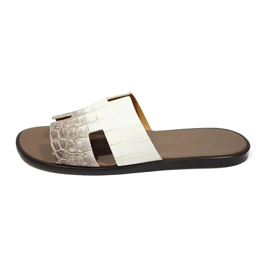 Dép Nam Hermès Imir HM Himalaya Sandals Màu Nâu Sữa Size 43