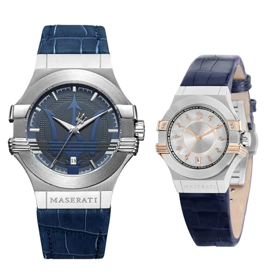 Đồng Hồ Đôi Maserati Potenza R8851108015 – R8851108502 Màu Xanh
