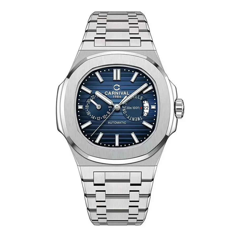 Đồng Hồ Nam Carnival 8158G-VT-X Màu Bạc Xanh