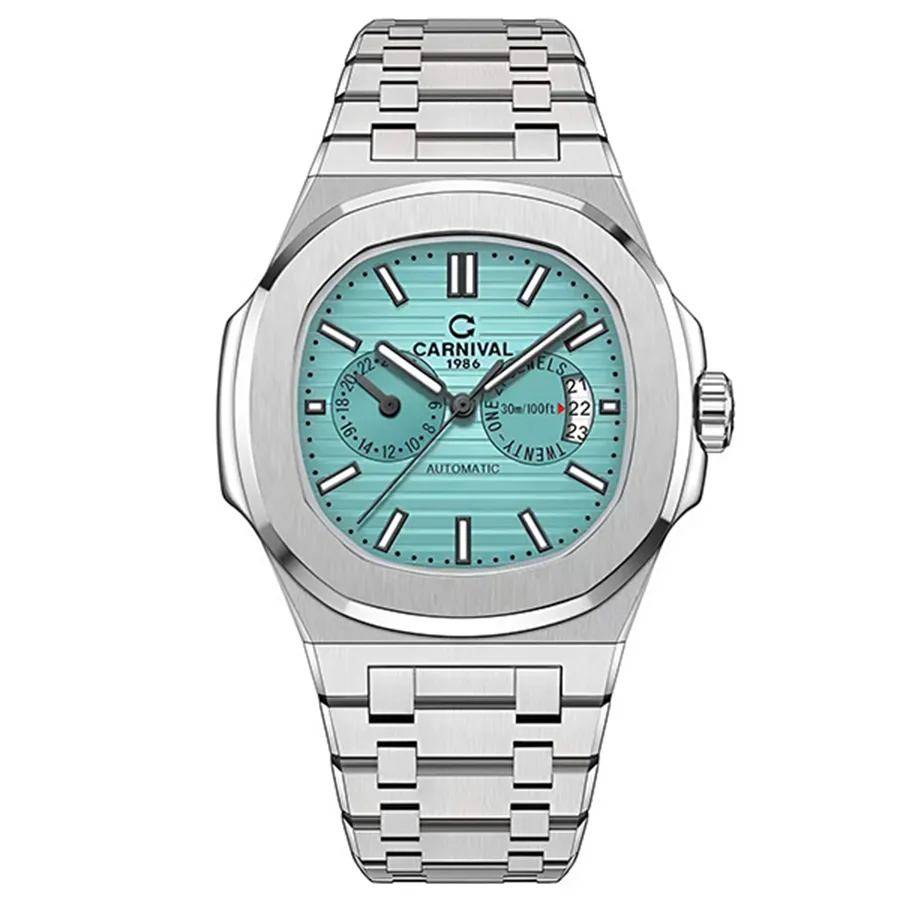 Đồng Hồ Nam Carnival 8158G-VT-XD Màu Bạc Xanh