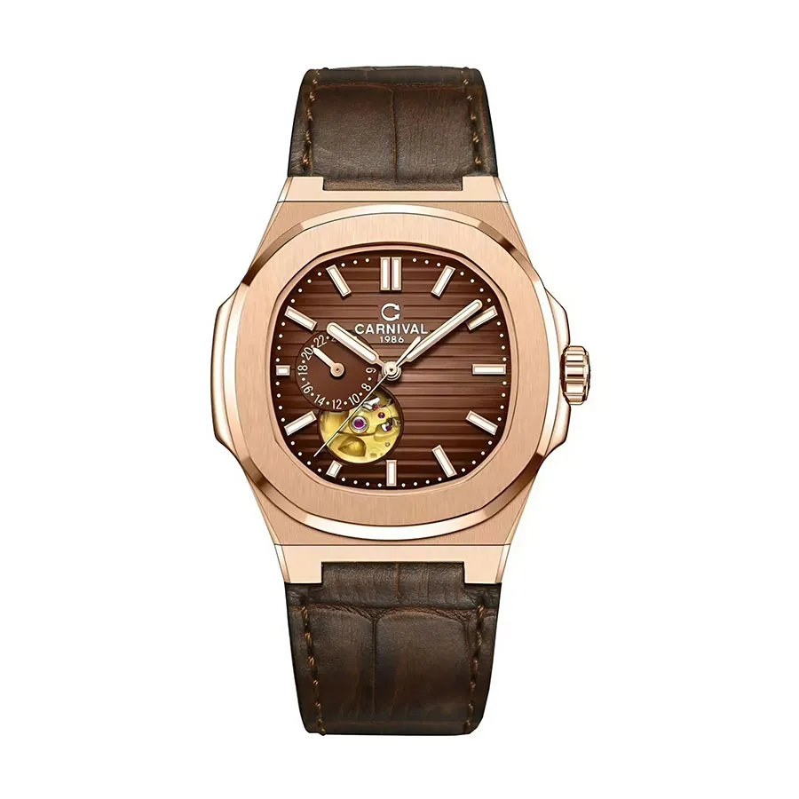 Đồng Hồ Nam Carnival  8159G-VH-DD-N Màu Nâu - Vàng Hồng