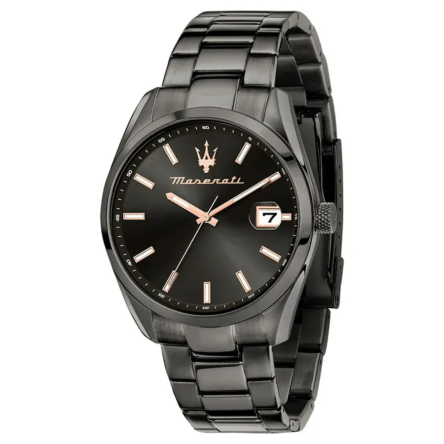 Đồng Hồ Nam Maserati Attrazione Black Dial Black Stainless Steel