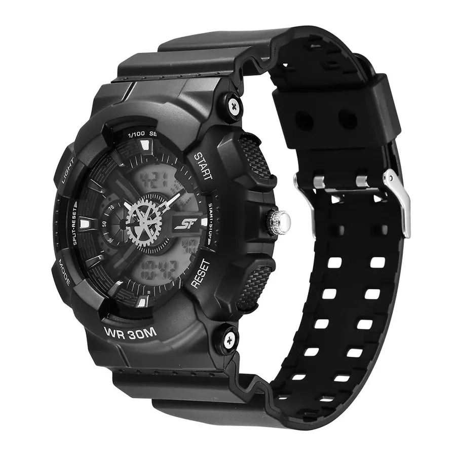 Đồng Hồ Nam Sonata SF Sleek All-Black Chronograph Men's Watch