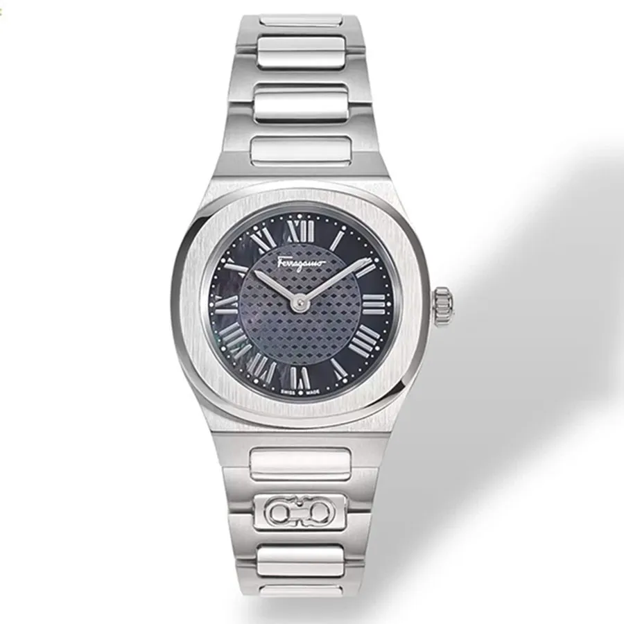 Đồng Hồ Nữ Salvatore Ferragamo Lliptical Mother of Pearl Watch SFKQ00123 Màu Xám Bạc