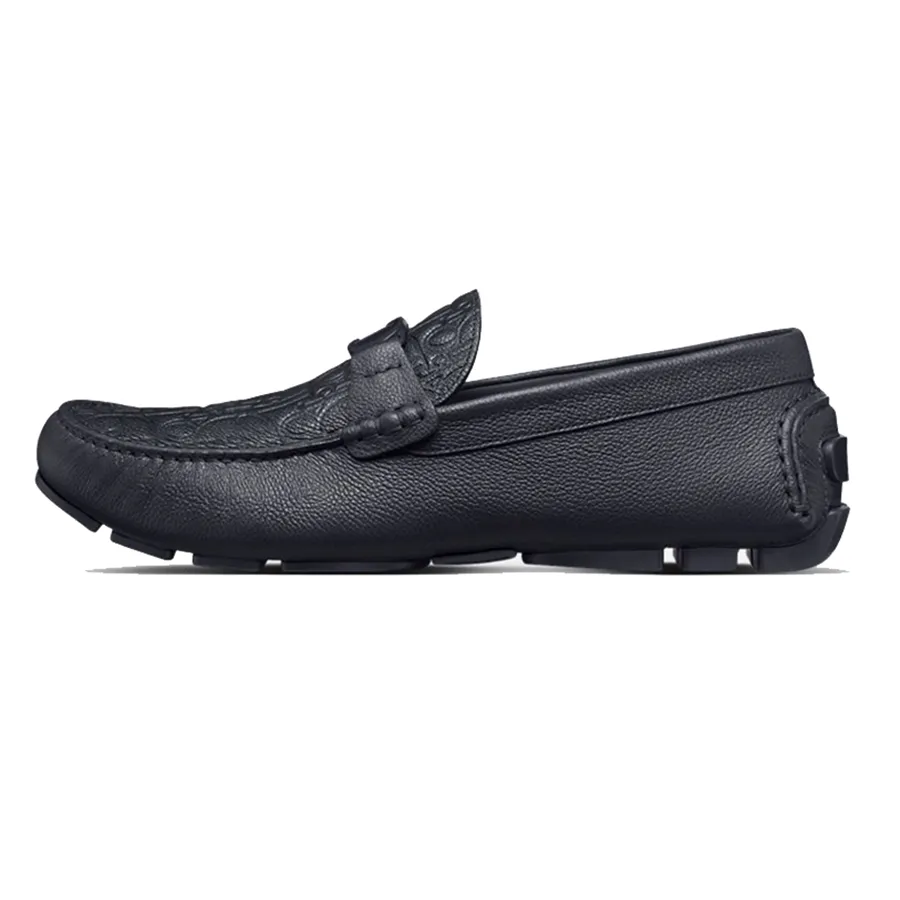 CD JUAL ICON BUCKLE LOAFER NAVY GRAINED CALFSKIN