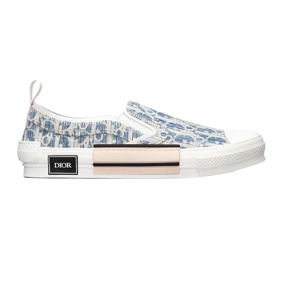 Giày Slip On Nam Dior B23 Kasuri Jacquard Màu Xanh Trắng Size 41.5 D-QN