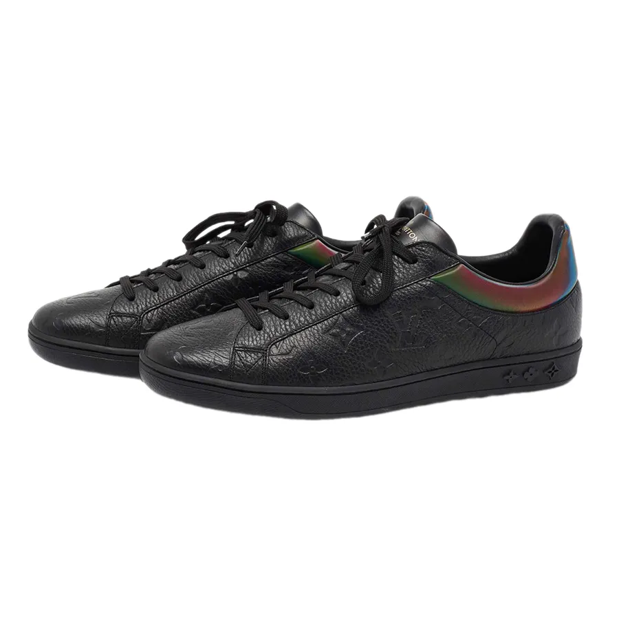 Giày Thể Thao Nam Louis Vuitton LV Black Monogram Embossed Leather Low-Top Màu Đen Size 5.5