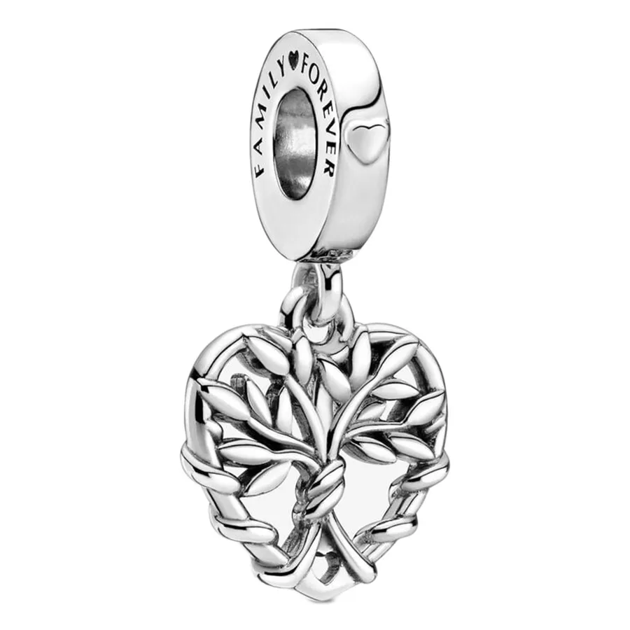 Hạt Vòng Charm Pandora Heart Family Tree Dangle Charm 799149C00 Màu Bạc