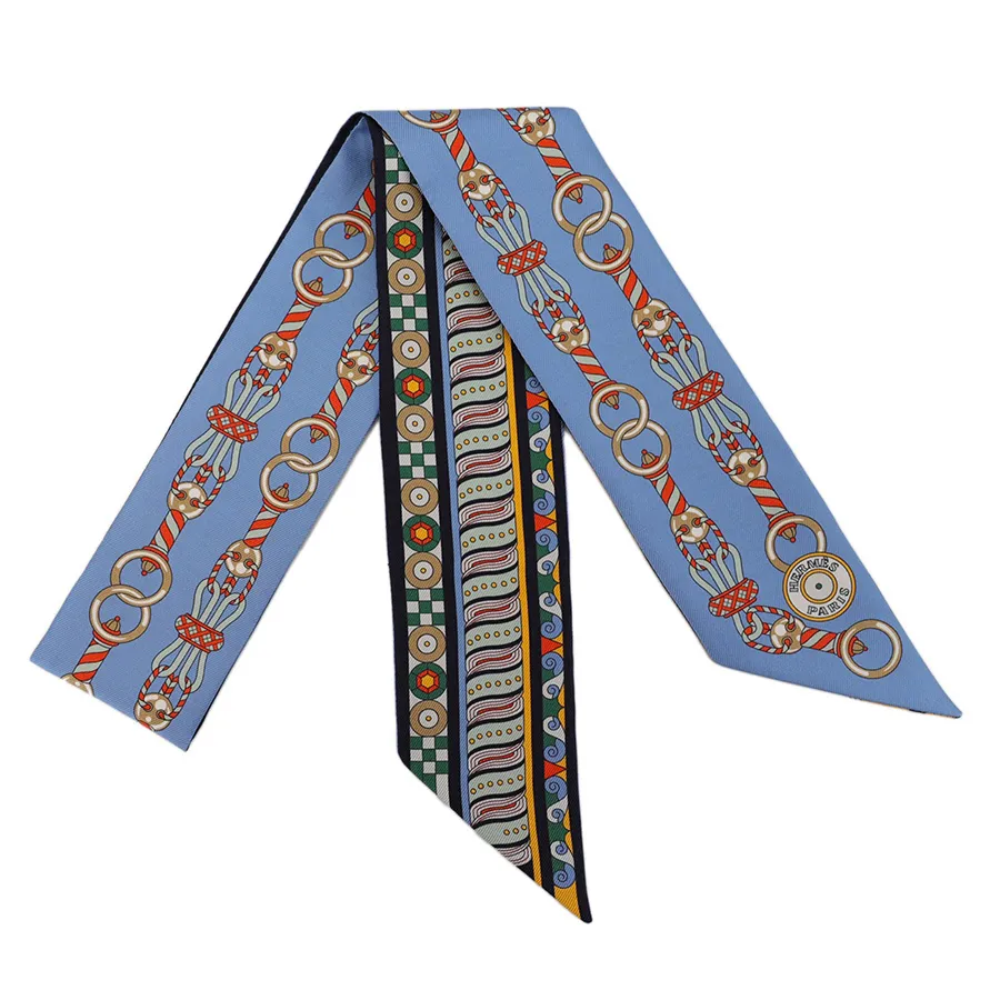 Khăn Nữ Hermès Harnais En Rosace Twilly Màu Xanh | Vua Hàng Hiệu