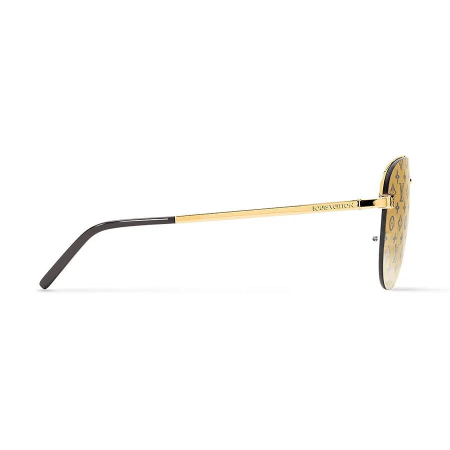 Kính Mát Louis Vuitton LV Clockwise Sunglasses Gold Monogram