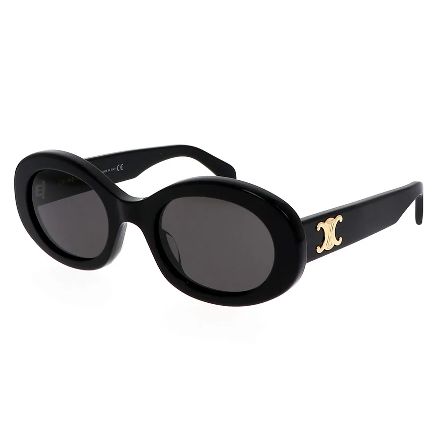 Kính Mát Nữ Celine Triomphe Oval Sunglasses CL40194U 01A Màu Xám Đen