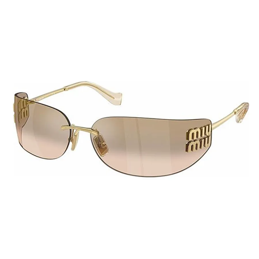 Kính Mát Nữ Miu Miu 0MU A51S Gold Geometric Sunglasses A51S 5AK20P Màu Nâu Vàng