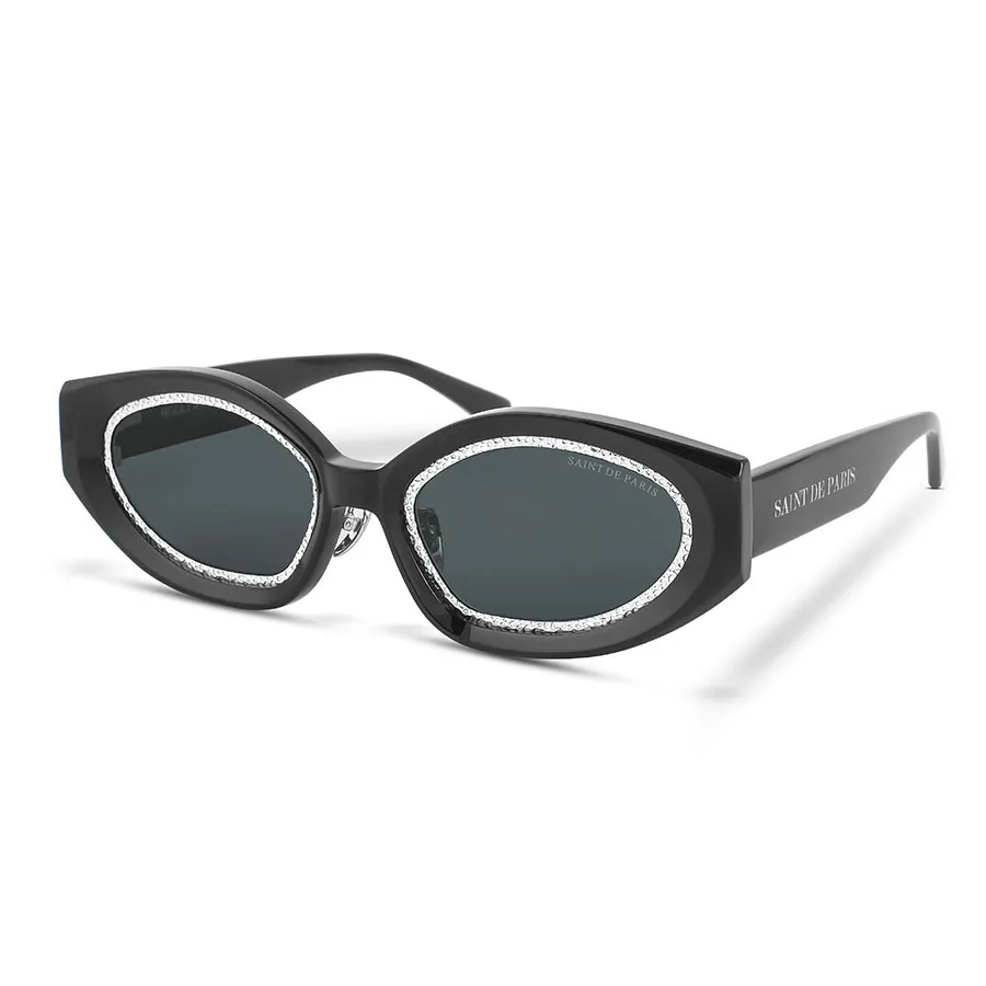 Kính Mắt Nữ Saint De Paris & Crew No 9 Hollywood Black Silver With Grey Lenses Màu Đen