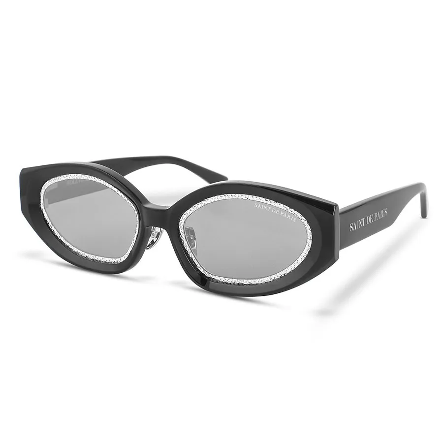 Kính Mắt Nữ Saint De Paris & Crew No 9 Hollywood Black Silver&nbsp;With Silver Mirror Lenses Màu Đen - Bạc