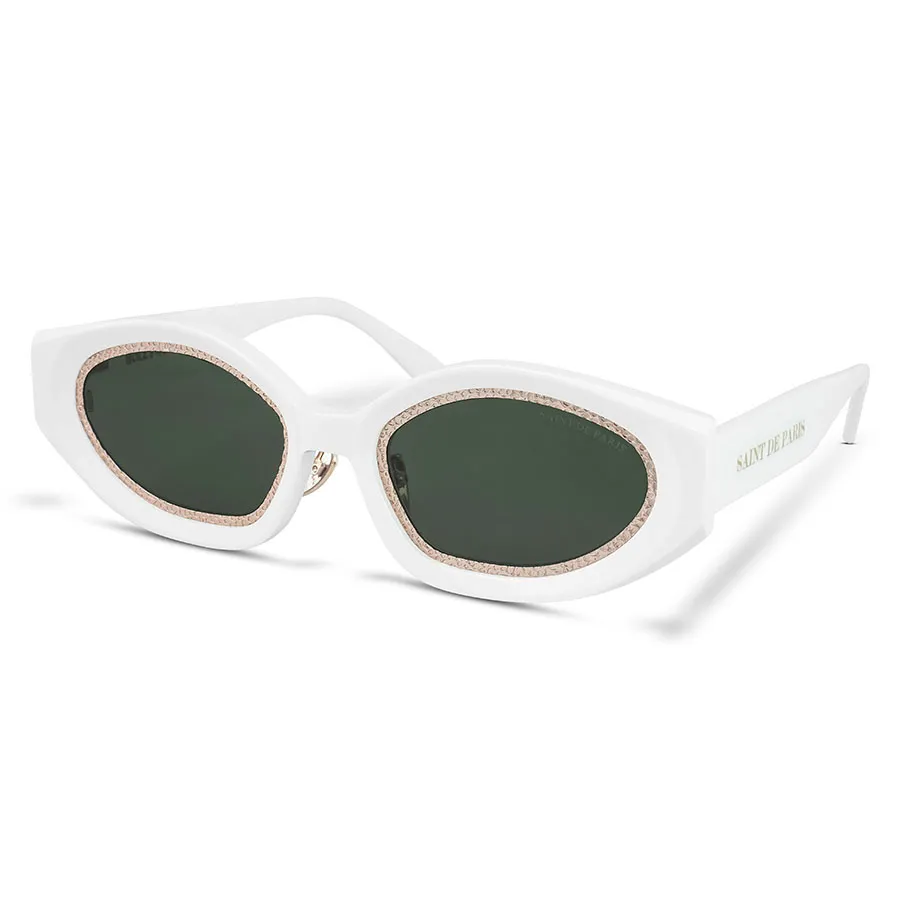 Kính Mắt Nữ Saint De Paris & Crew No 9 Hollywood White Gold With Green Lenses Màu Trắng