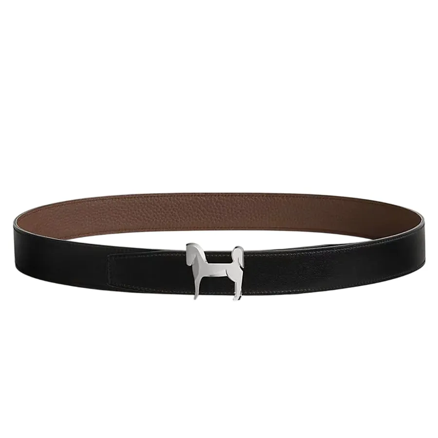 Thắt Lưng Nam Hermès Panache Belt Buckle & Reversible Leather Strap 32mm Màu Đen/ Chocolate Size 90 N-HM