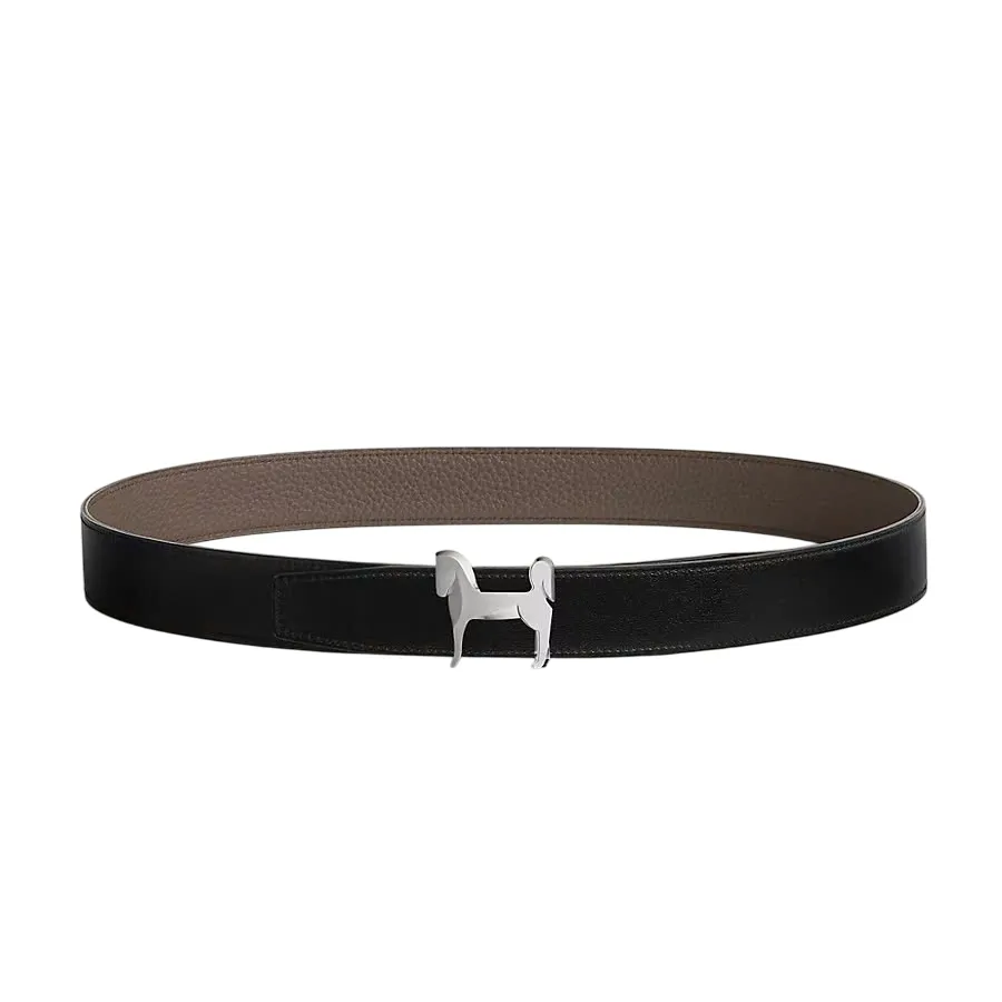 Thắt Lưng Nam Hermès Panache Belt Buckle & Reversible Leather Strap 32mm Màu Đen/ Etain Size 90 N-HM