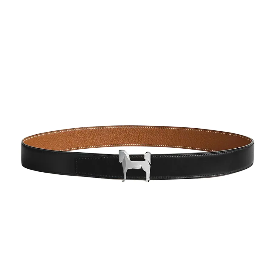 Thắt Lưng Nam Hermès Panache Belt Buckle & Reversible Leather Strap 32mm Màu Đen/Gold Size 90 N-HM